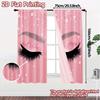 Set Of 2 Flat Printing Jit Curtains Without Rod Glamorous Lashes Pattern Popular Prints Room Curtain Sheer Polyester