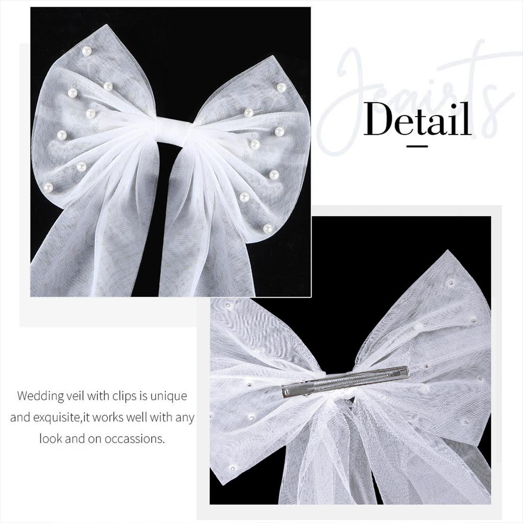 Popolare Fiocco di Perle Super Fatato Rete Nastro Accessori per Capelli Temperamento Velo da Sposa Copricapo