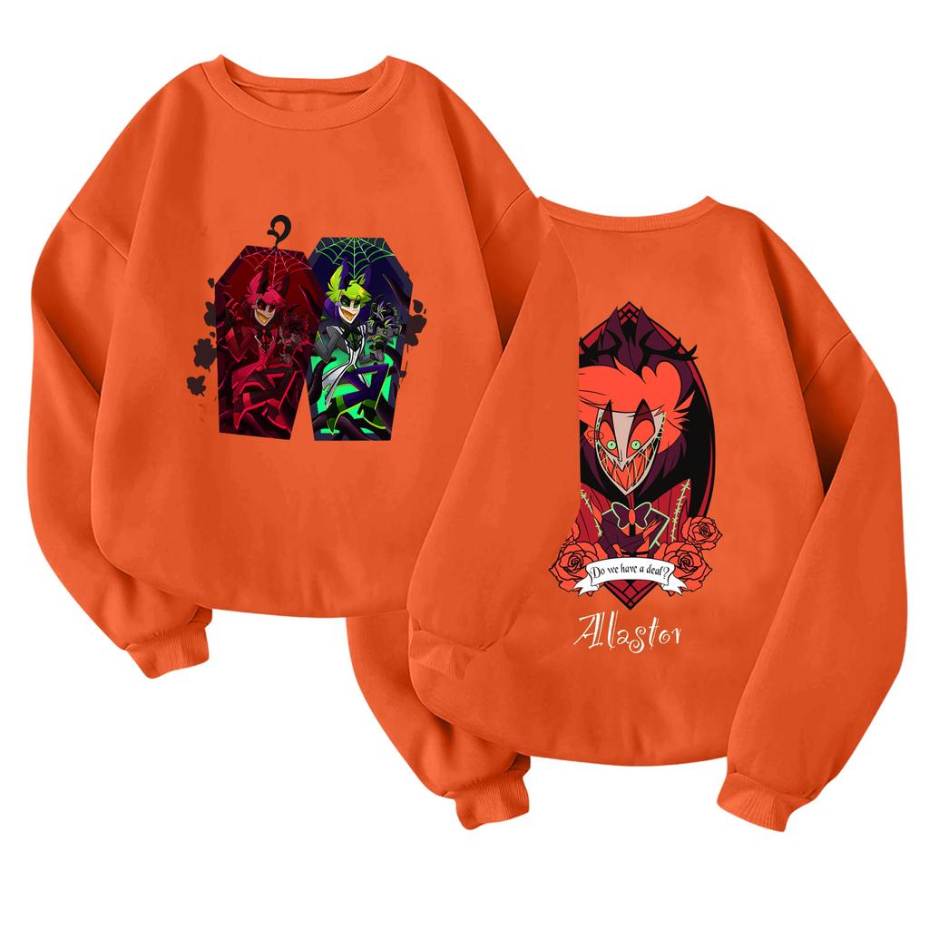 Children's Fashionable Lightweight Long-sleeved Round Neck Pullover With Pockets Printed Pullover