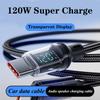 120W Super Fast Charging Car Cable with Smart Digital Display and Nylon Braided Design  Car Charging Accessories