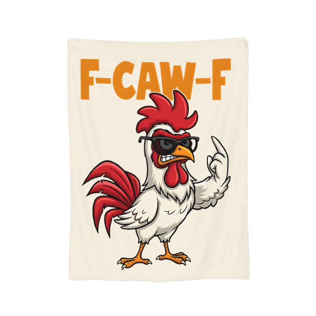F-Caw-F Chicken FCAWF Humor Quote Rooster Meme Blanket Cover Fleece Super Soft Throw Blankets for Car Sofa Couch Bedroom Quilt