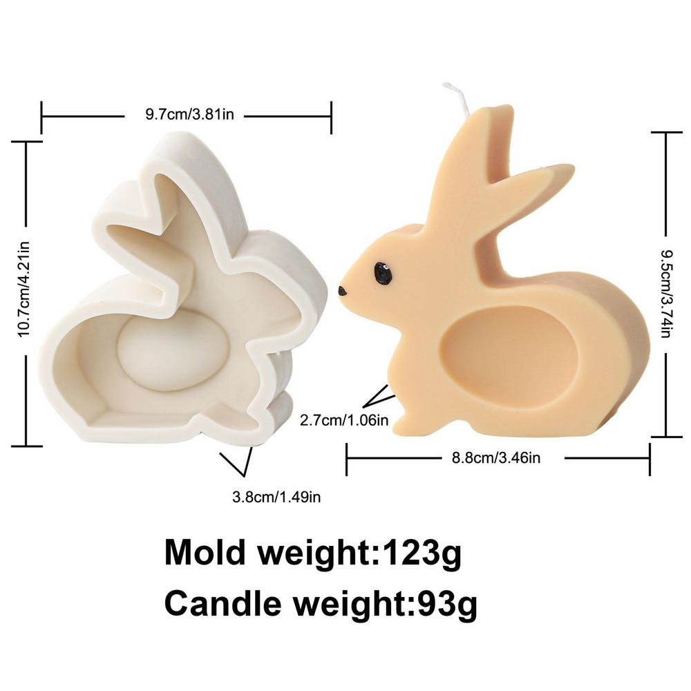 Rabbit Silicone Mold Bunny Shape Resin Casting Silicone Mold Candle Making Supplies Handmade Happy Easter Tabletop Decoration