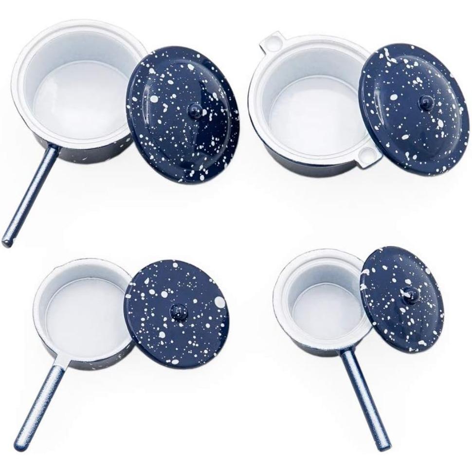 1/12 Miniature Pots Cooking Pot Set of 4 Dollhouse Kitchen Cookware Accessories