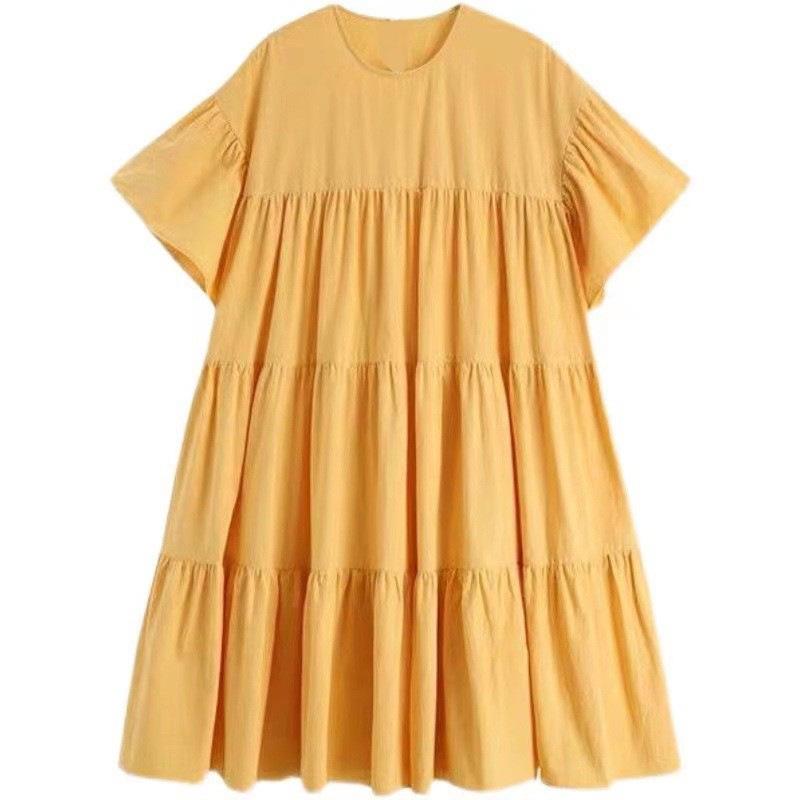 Korean Style Summer Maternity Dress Set - Long, Plus Size & Trendy for Hot Moms