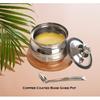 Ghee-Topf aus kupferbeschichtetem Stahl mit Löffel | Ghee-Glas aus kupferbeschichtetem Stahl für Ghee-Set (100 ML Packung von 1)