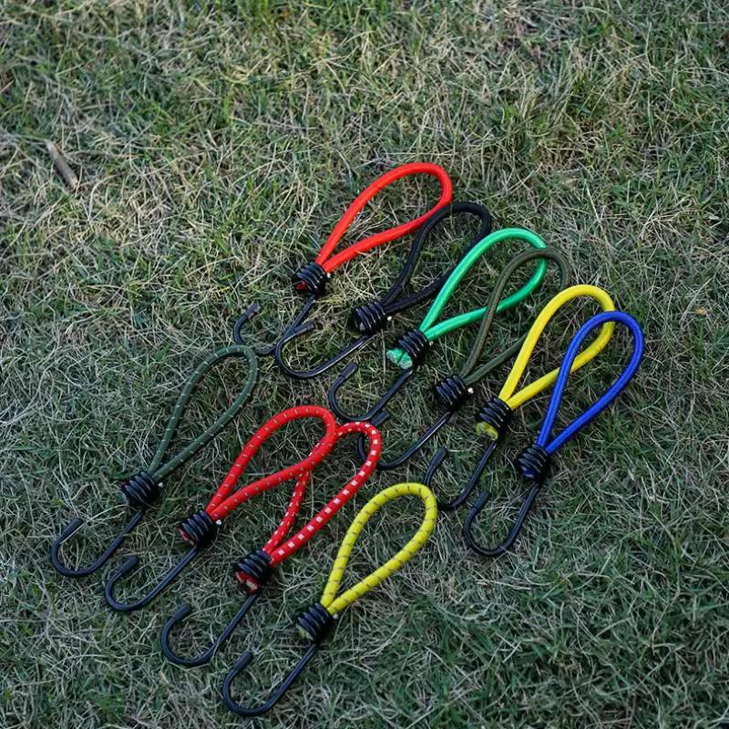 Multifunction High Elastic Rope Hook Anti-wind Canopy Tarp Tent Cords Outdoor Camping Bungee Fixed Binding Belt Hooks Fastener