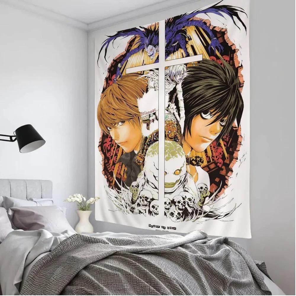DDeath NNote Printed Wall Tapestry  Scifi Living Room Home Decor Rug Gothic Anime Themed Home Decor for Bedroom  Dorm