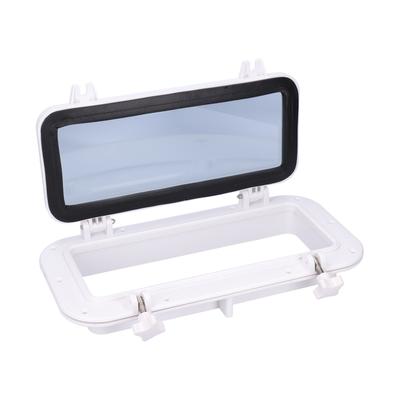 Rectangle Portlight Tempered Glass Opening Window for Marine Boat Yacht RV White 15 3 4 X 7 7 8in