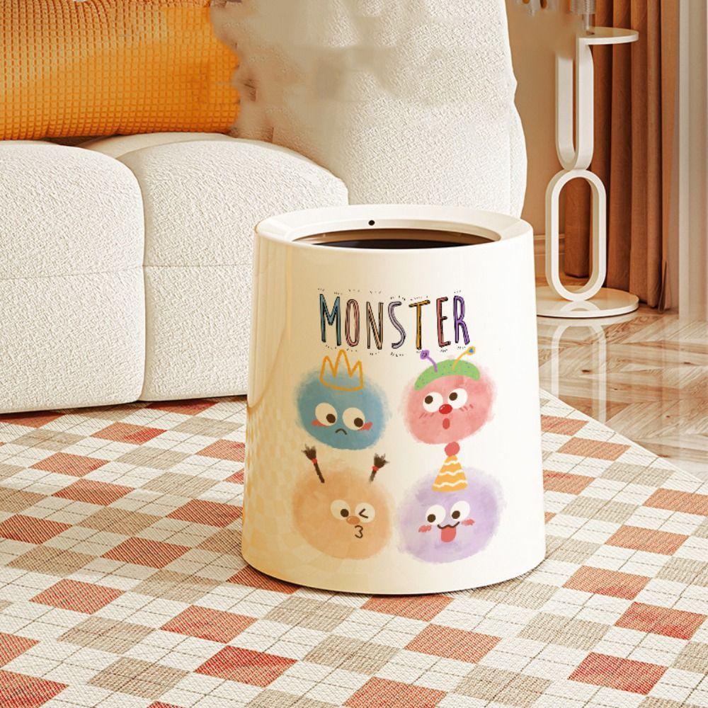 Cute Garbage Bin Plastic Paper Basket Dustbin Waste Bin Living Room