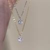 S925 Sterling Silver Plated 14K Gold Water Drop Zircon Pendant Necklace for Women Simple Temperament Exquisite Collarbone Chain