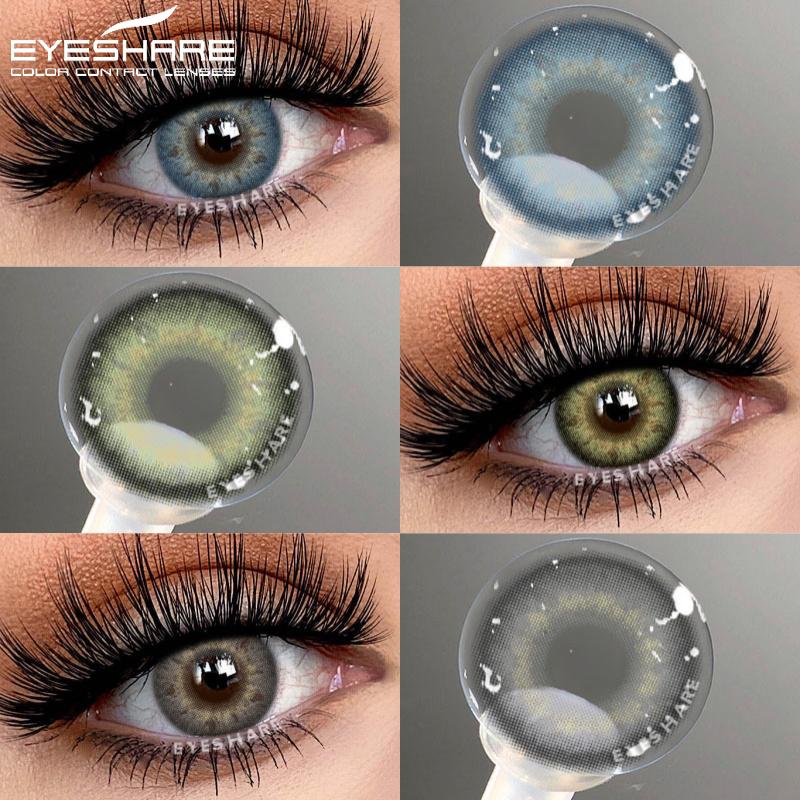 1 Pair Colored Pupils for Brown Color Eyes Green Eye Contacts Cosmetics Natural Blue Eye Lenses for Makeup Gray Pupils
