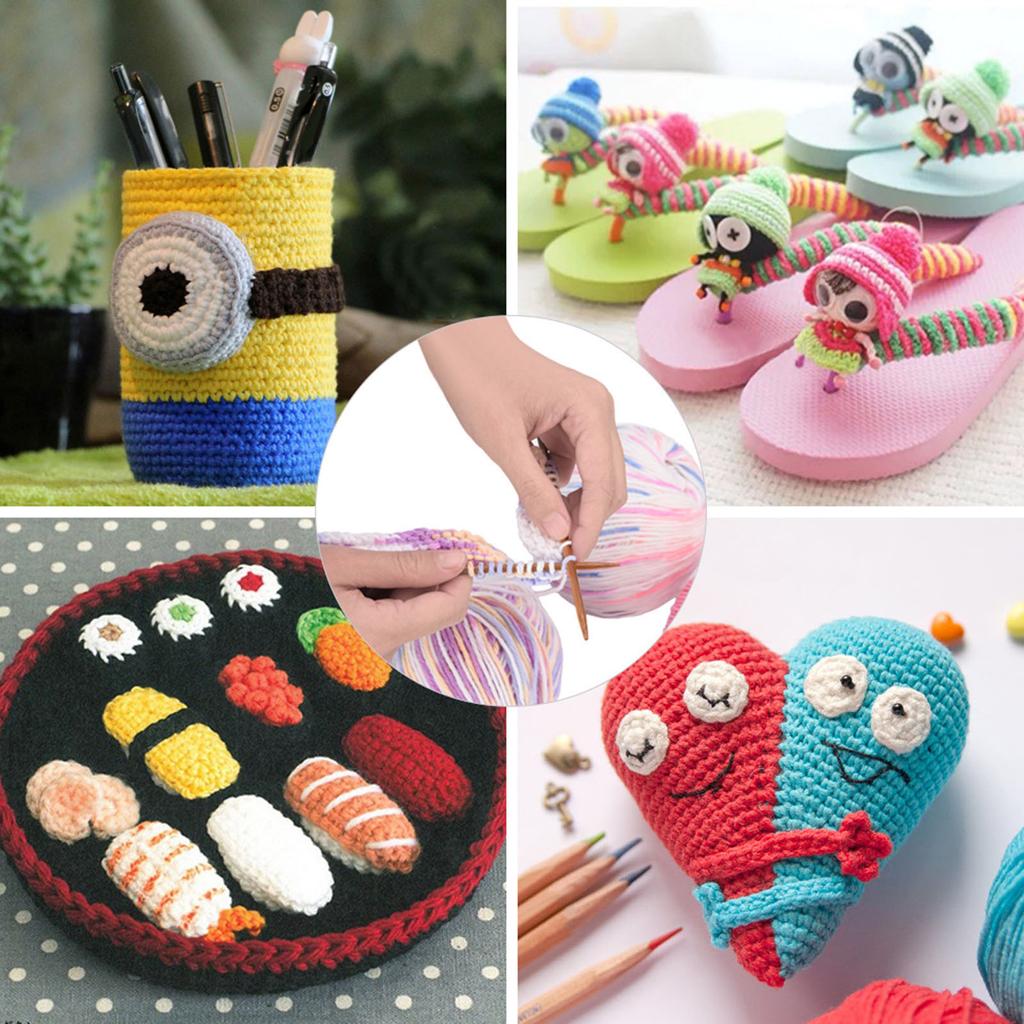 36 PCS Stricknadeln, Single Point karbonisierte Stricknadeln Spitzenschutz DIY handgefertigt