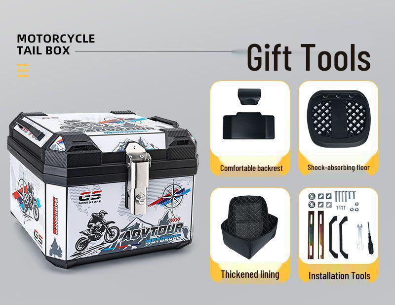 Waterproof, thickened extra-large tail box for electric vehicles and motorcycles, compatible with Ninebot and Niu.