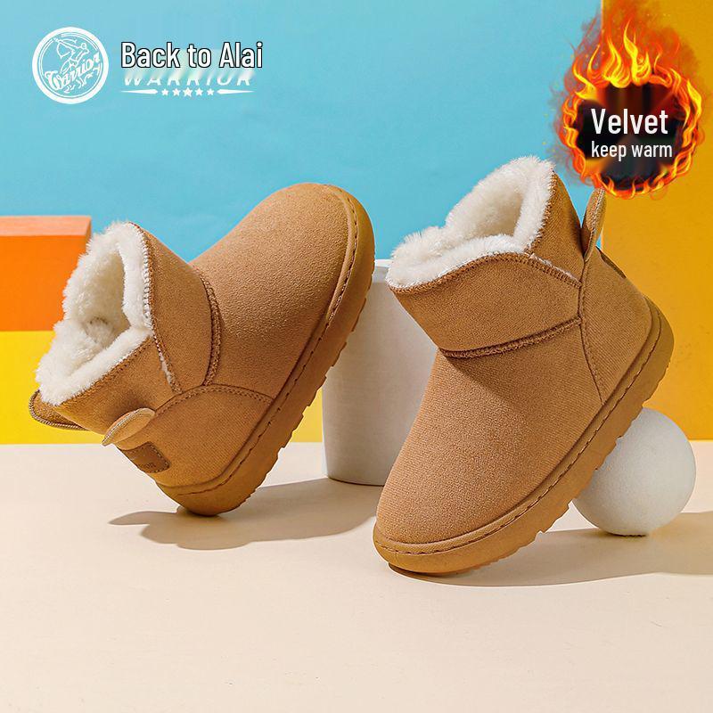 

Warrior Boys Fleece-Lined Snow Boots - Thick, Non-Slip, Versatile, and Warm Cotton Footwear EU 31 верблюд