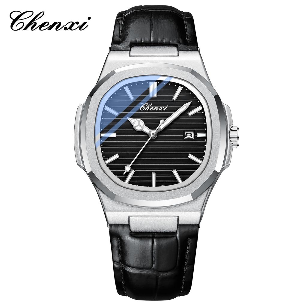 CHENXI New Luxury Business Man Wristwatch Waterproof Luminous Date Watch For Men Quartz Clock Leather Men's Watches Reloj