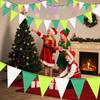 Guirlande de fanions triangulaires décorative pour Noël, à suspendre à l'intérieur ou à l'extérieur, idéale pour les fêtes, événements et rassemblements.