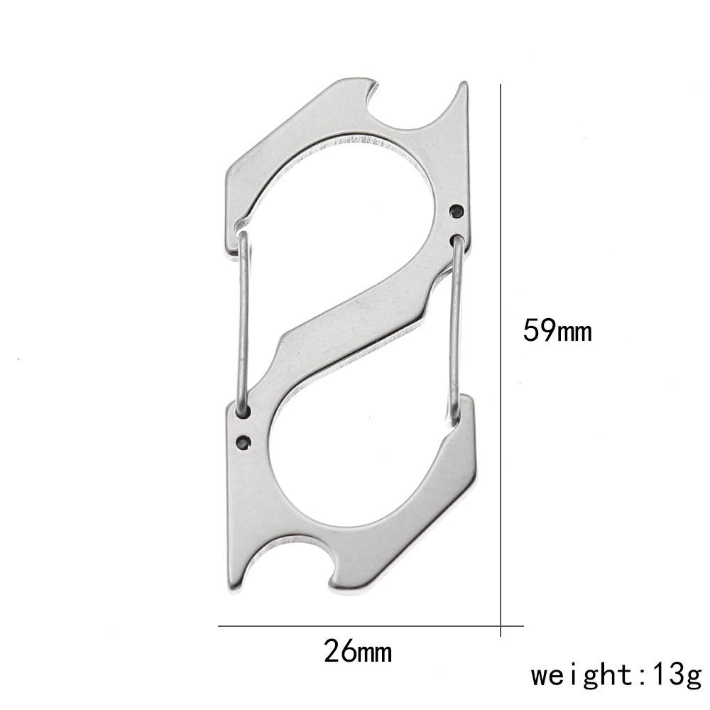 Stainless Steel Multi-functional Carabiner Keychain with Bottle Opener and S-shaped Climbing Hook