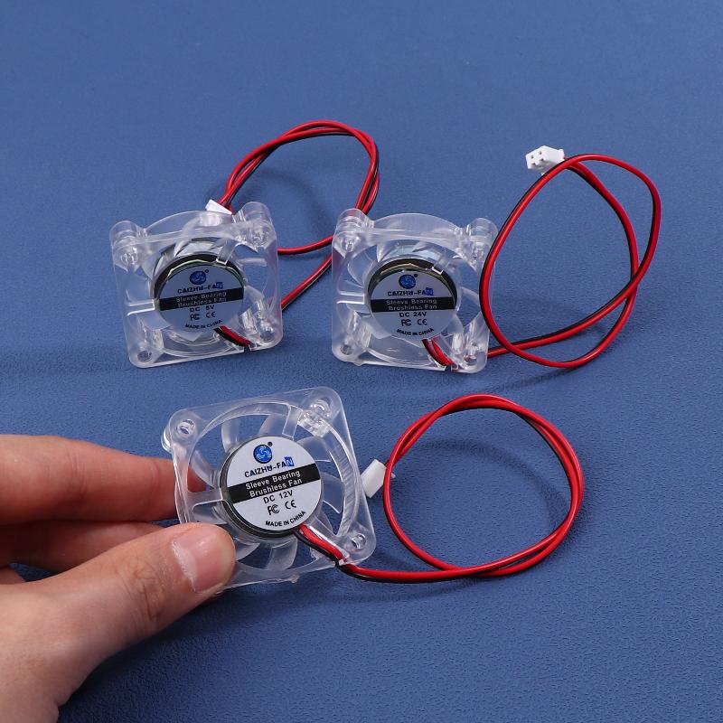 1 Piece Hydraulic Bearing Brushless 3D Printer Cooling Fan 4010 5/12/24V Transparent Cooling Fan For 3D Printer Dc 2Pin