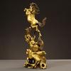Chinese Style Brass Zodiac Horse Double Horse Ornaments Crafts Home Living Room Decoration Office Desktop Decoration