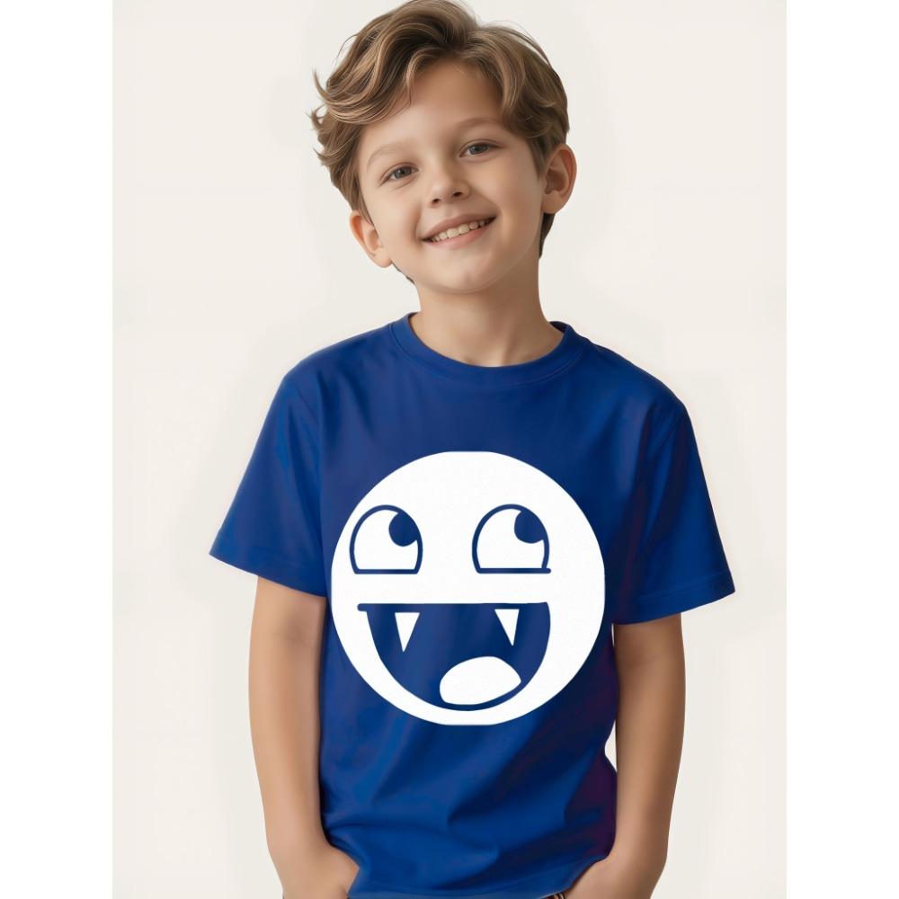 Children's Graphic T-shirt - Funny Print, Casual Round Neck T-shirt, Comfortable and Soft,