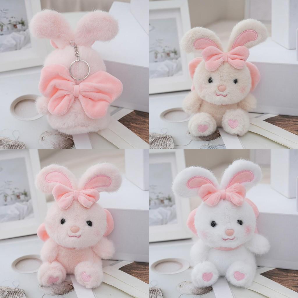 Adorable Plush Animal Keychain Realistic Bunny Doll Cute Bag Charm Stuffed Toy