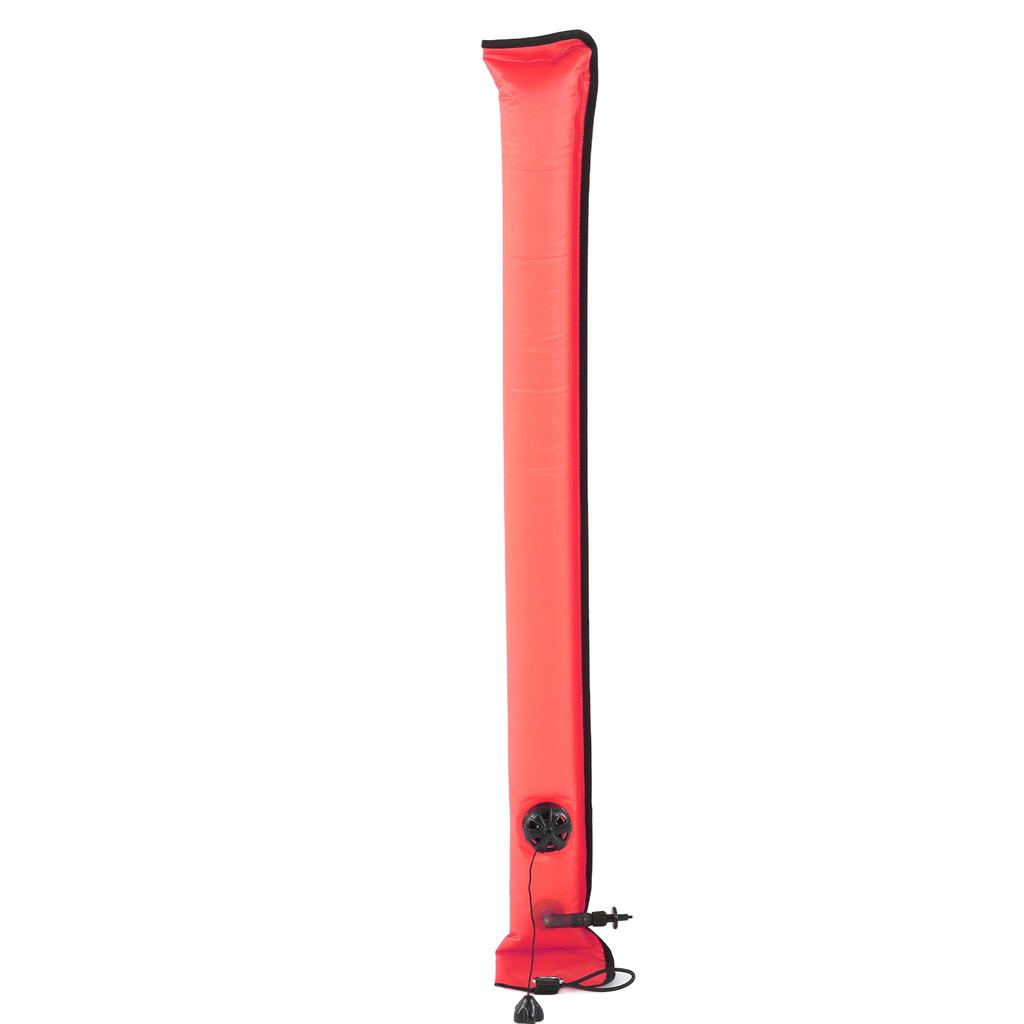 Diving Surface Marker Buoy Diver Inflatable Safety Signal Tube with Vent Valve 1.15mx13cmOrange Red