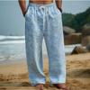 Men's 3D Distressed Printed Baggy Casual Trousers,  Elastic Drawstring Waist with Pockets, for Spring Summer Home Outdoor Vacation