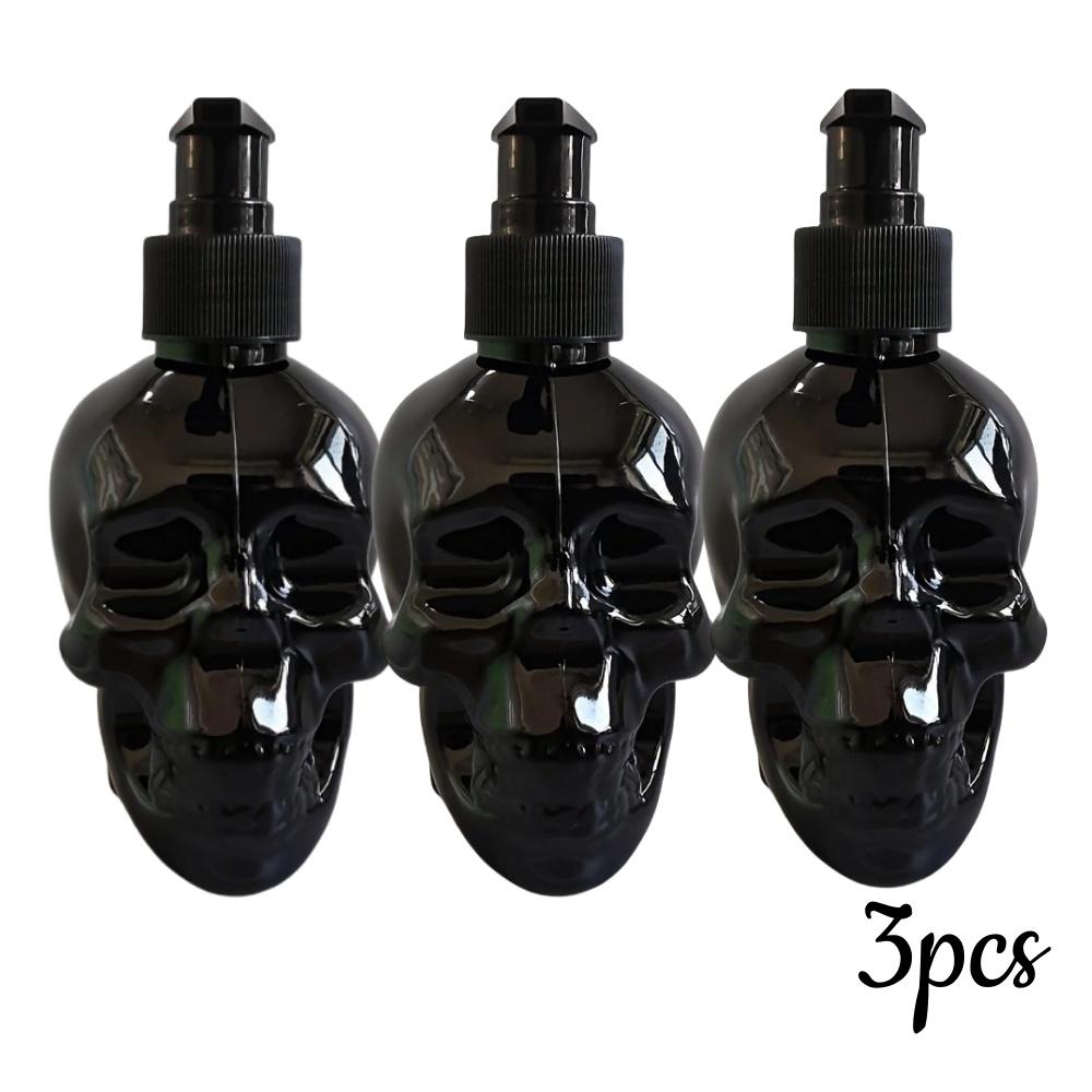 1/3pcs Skull-Shaped Lotion Dispenser Refillable Pump Bottle for Shampoo Moisturizer HandSoap Storage Home Bathroom Holiday Decor