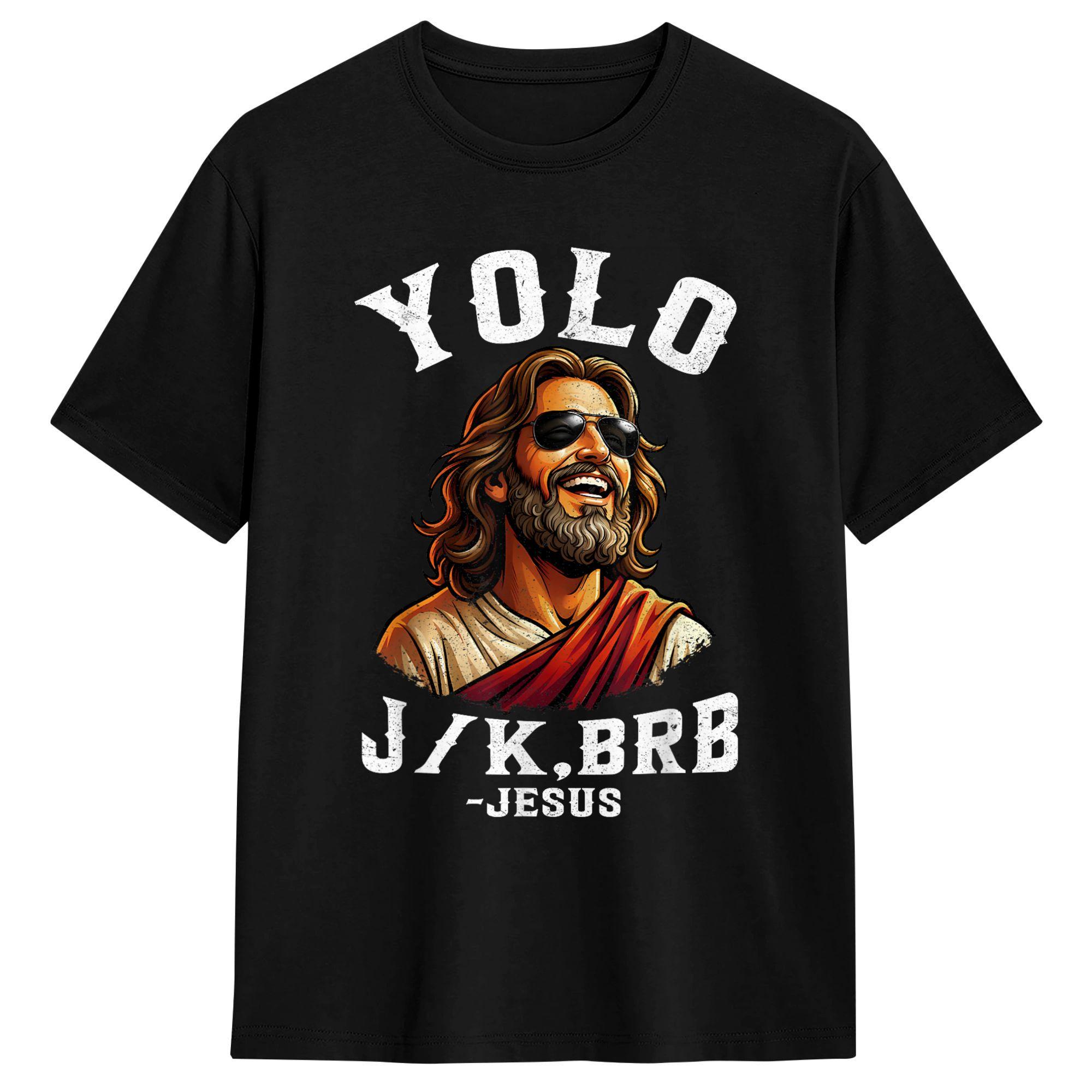 Easter Yolo Jk BRB Jesus Cotton TShirt For Unisex Summer Y2K Fun T Shirts Hippie Tees Plus Size Loose Clothing S