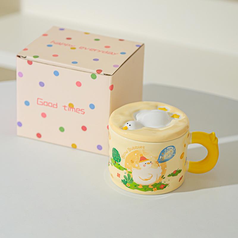 High Looking Retro Cup Artistic Sense of Ceramic Mug Birthday Gift for Girls Best Friend Souvenir Gift Box