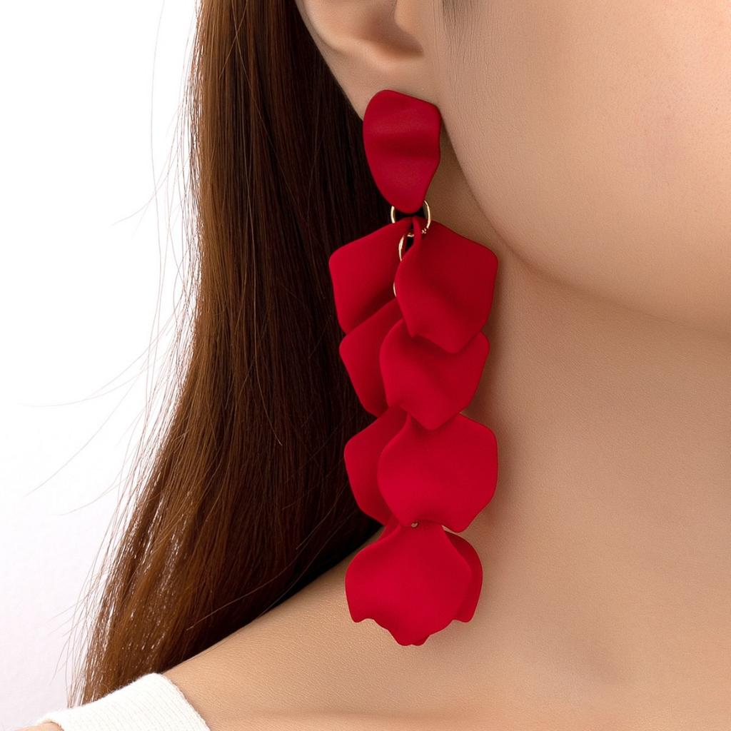 Modische, farbenfrohe Acryl-Ohrringe mit Rosenblütenquasten – elegante, feminine und süße Hochzeitsohrringe