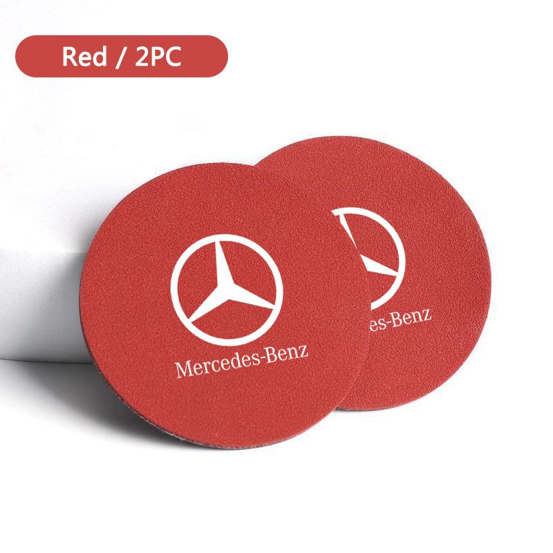 Car Water Cup Pad Car Coaster Anti-Slip Drink Holder Mat Suede For MERCEDES BENZ W211 W204 W210 W203 CLA GLA Auto Accessories PF0