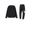 Li Ning Training Series Logo Print Fleece Warm Pullover Sweatshirt Solid Color Elastic Mid Waist Long Pants Casual Sports Suit YKLU341-1+-AWDTC23-2