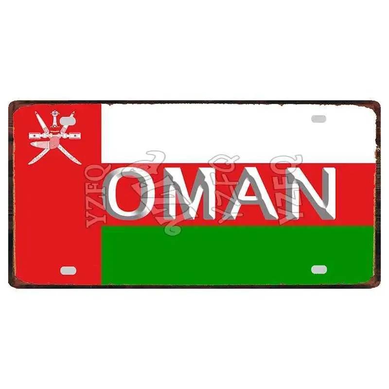 30X15Cm National Flag Egypt Maldives Latvia Metal Tin Logo Tourist Souvenir Wall Bar Shop Home Decoration Dc-1321B