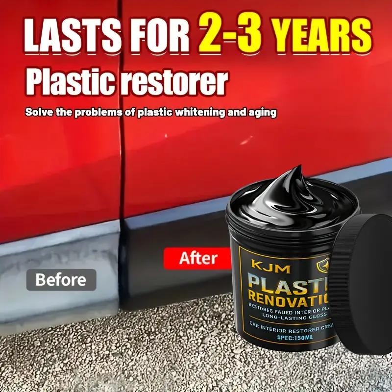 Black Plastic Restorer - Suitable for Automotive Plastics, Trim Strips,and Tires|Rich Gloss|Restores Faded Surfaces |High-Gloss