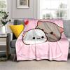 Kreslená broskvová deka pro kočky Super hřejivá dětská dívka Roztomilá kočičí deka Cestovní povlečení Rozkládací pohovka Deka pro milovníky narozenin Dárek pro milence