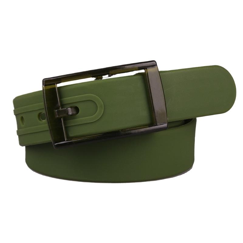 Plain Candy Colors Silicone Rubber Leather Wavy Shape Belt Plastic Buckle Cute Without Metal Belts for Men and Women Waistband