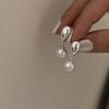 Korean Water Drop Pearl Ear Buckle Women's New Temperament Stud Earrings Light Luxury Earrings