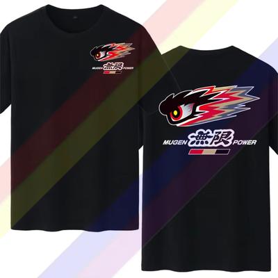 Mugen Power Japan Tuner Racing Męski Czarno-Biały T-shirt z Nadrukiem Casualowy Męski/Damski T-shirt Top z Krótkim Rękawem Bluza