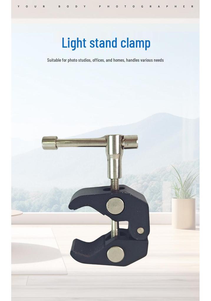 Heavy Duty Photography Clamp with Universal Ball Head and Large Metal Crab Claw Clip