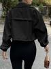 2025 Women's Autumn Solid Color Short Zipper Trench Coat