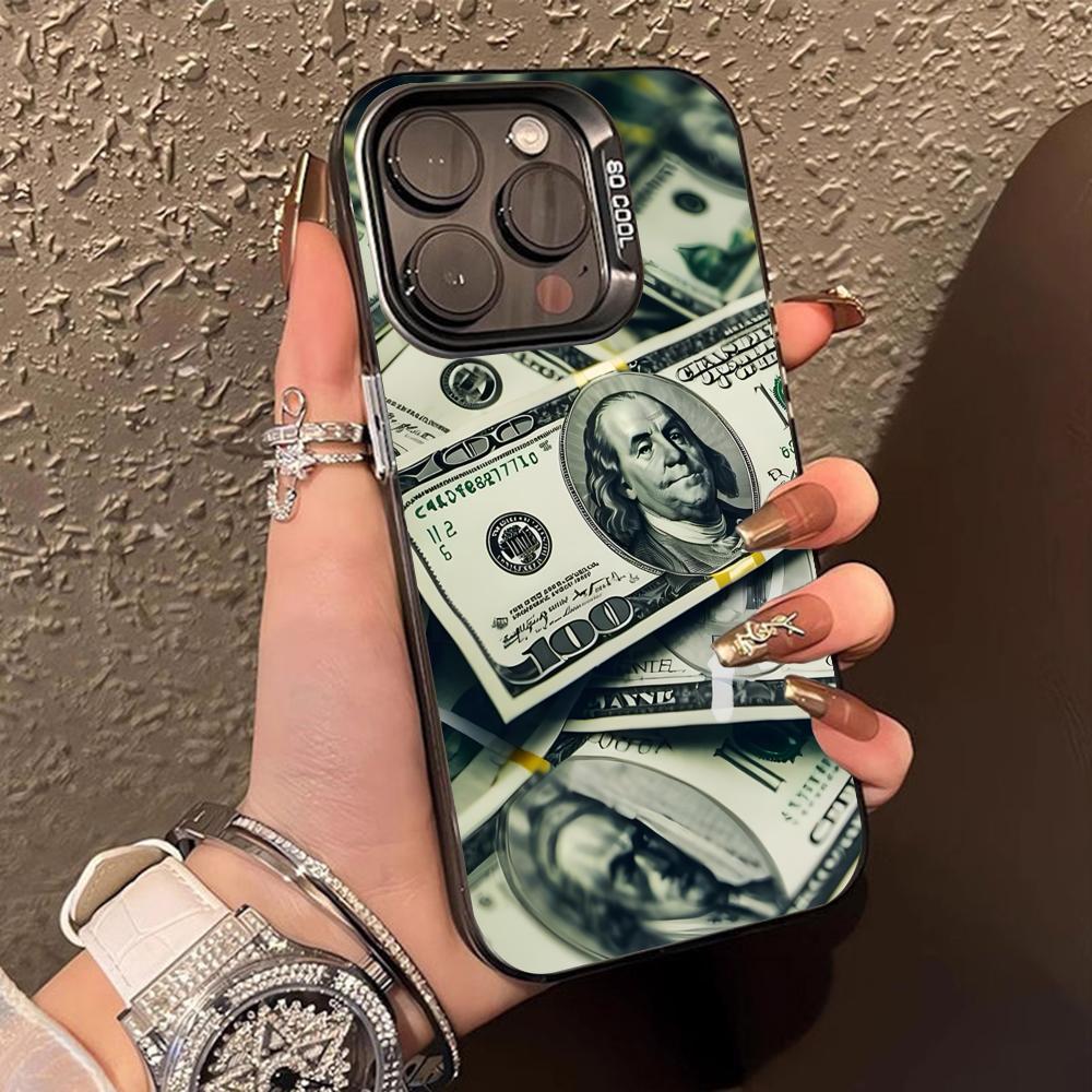 USD Dollar Translucent Mobile Phone Case for iPhone 17 16 15 14 13 12 11 X XR XS Air Pro Max Plus Colorful Cover