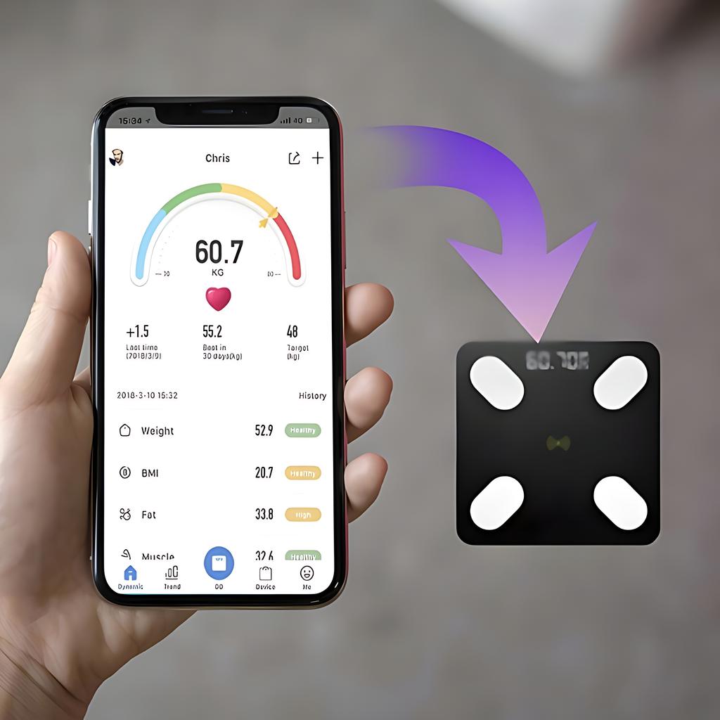 Electronic Analytical Bluetooth Bathroom Scale Accurate Smart 25W1