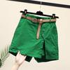 Gonna Pantaloncini Donna Vita Alta Finto Due Pezzi Bottoni Decorativi Spacco Laterale Monocolore Sopra il Ginocchio Tasche Dritti Morbidi Streetwear Abbigliamento Donna