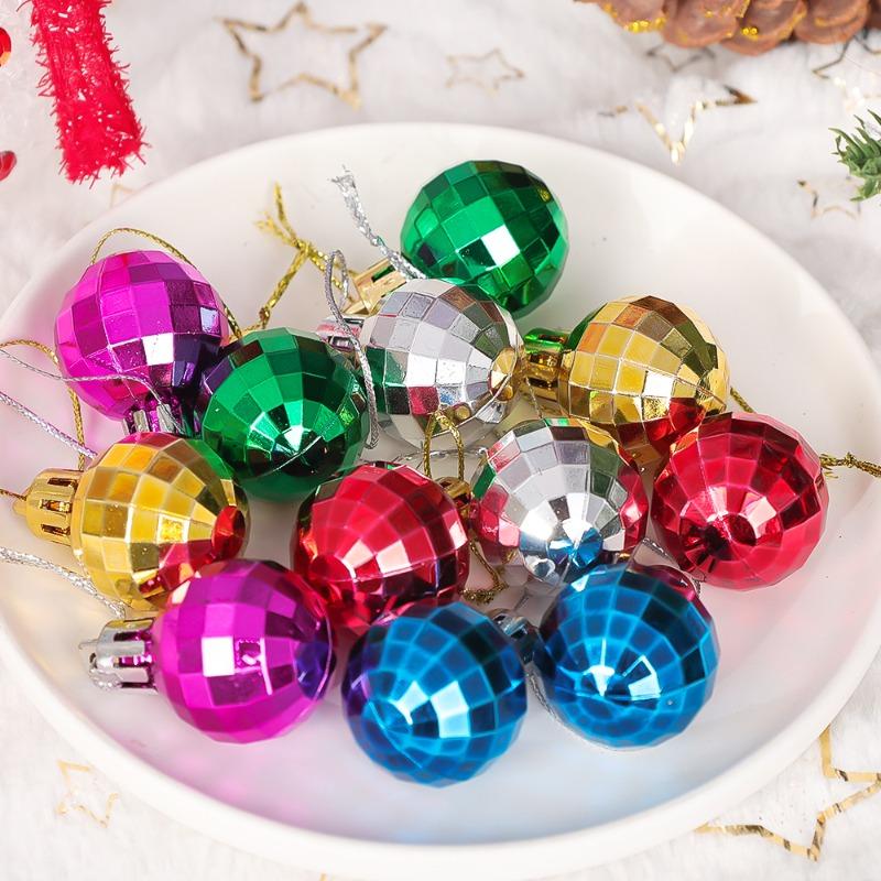 3CM Mini Christmas Balls Colorful Ball Xmas Tree Hanging Pendants Ornaments for New Year Party Home Decor Supplies Wholesale