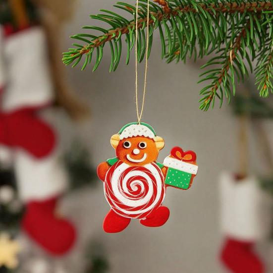 Traditional Xmas Candy Decorations 20/30/40Pcs Wooden Christmas Ornaments, Cane Lollipop Rustic Winter Holiday Interior Decor Hanging for Party Wreath