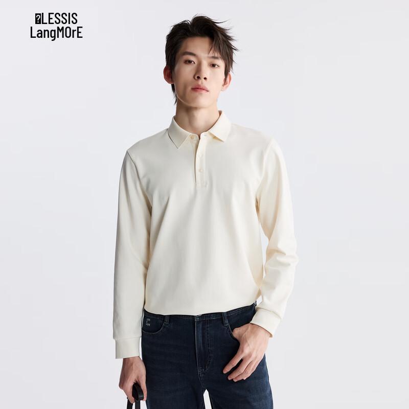Lilang Men s Silk Blend Long Sleeve Polo T-shirt 170