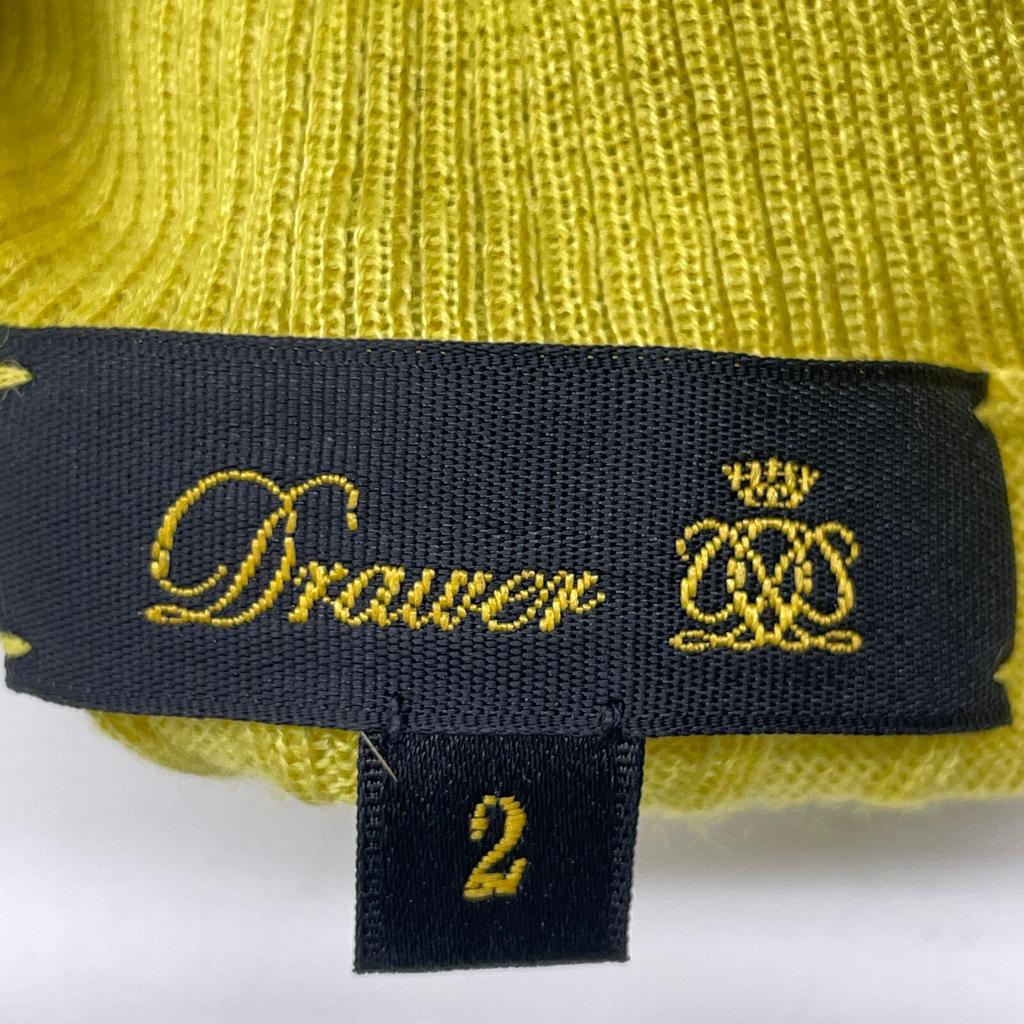 DRAWER Yellow Cashmere Silk Turtleneck Ribbed Knit Top Tops 2 yellowUsed