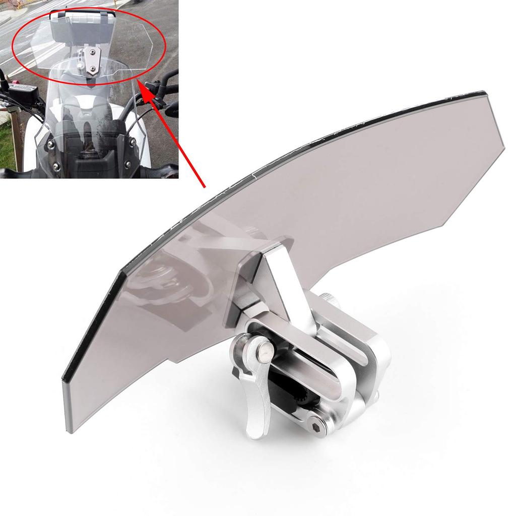 Bruce & Shark Motorcycle Universal Adjustable Clip Spoiler Shield Screen Universal Smoke