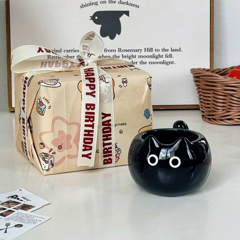 High-value birthday gift, cute Siamese cat ceramic mug, gift box for men, women and sisters and children